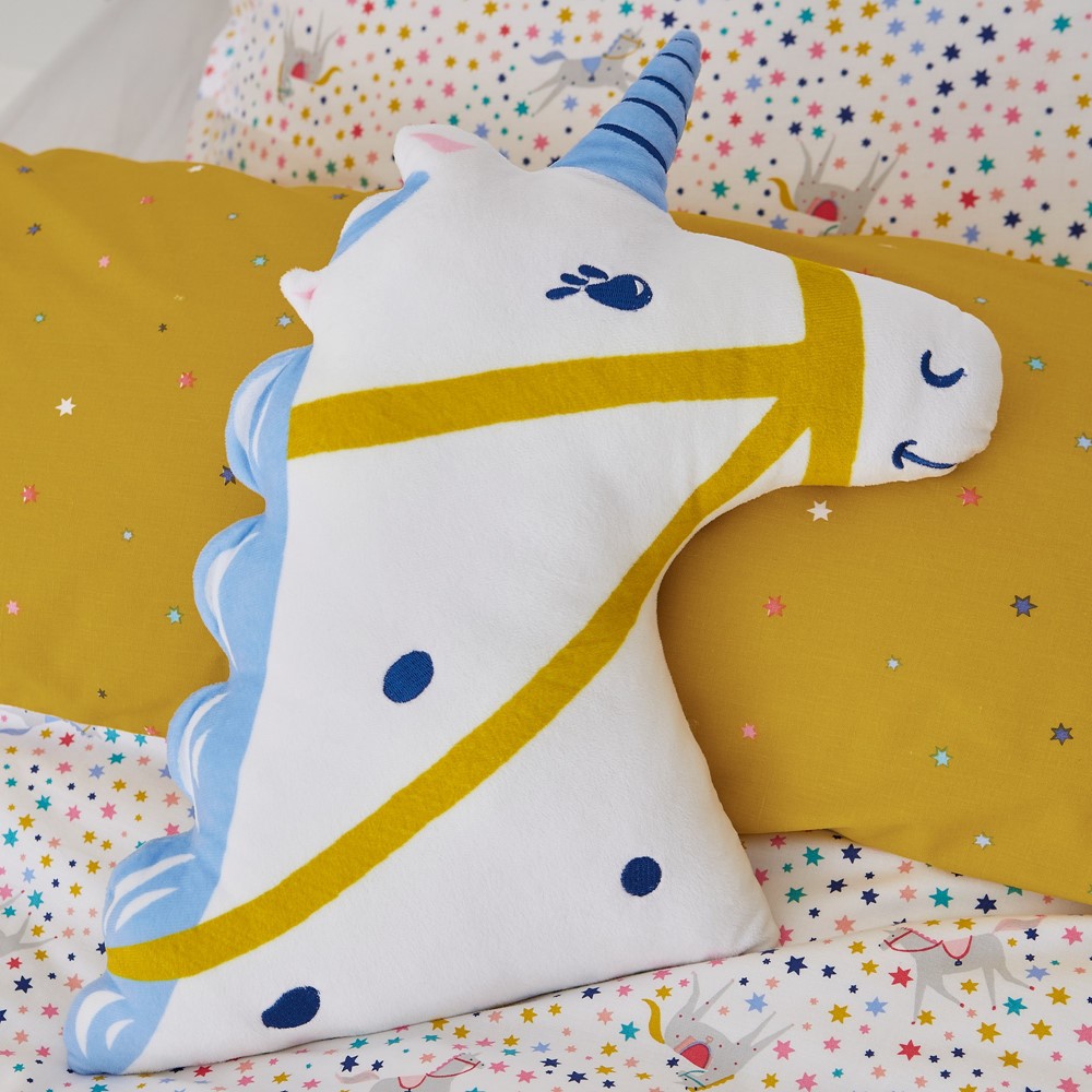 Galaxy Unicorn Velvet Cushion by Joules in Multi